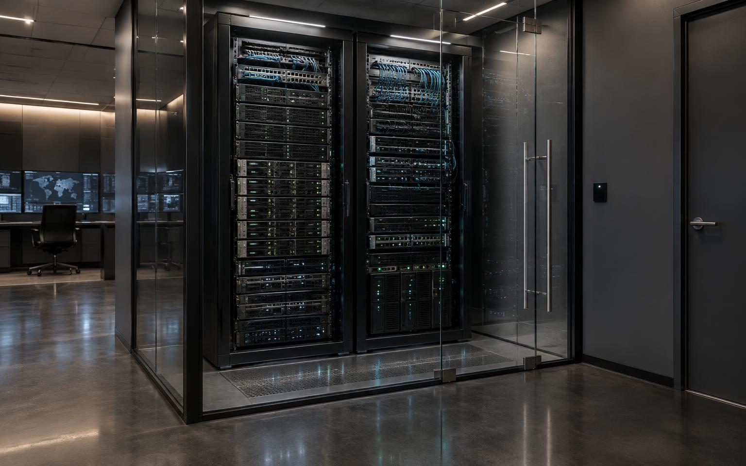Glass server bay